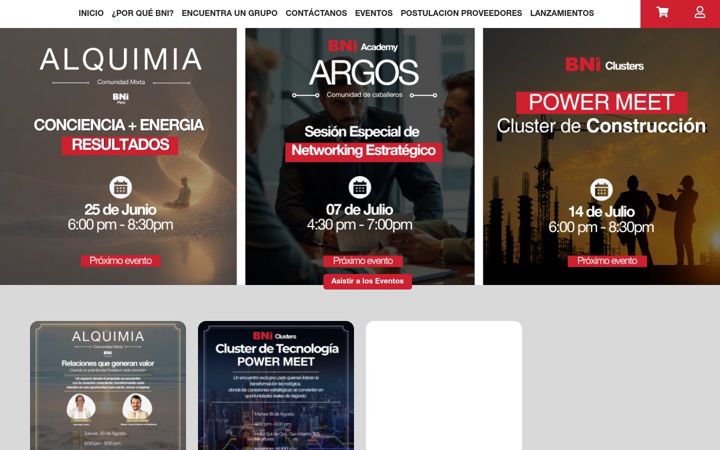 Screenshot of eventosbniperu.com