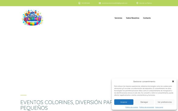 Screenshot of eventoscolorines.com