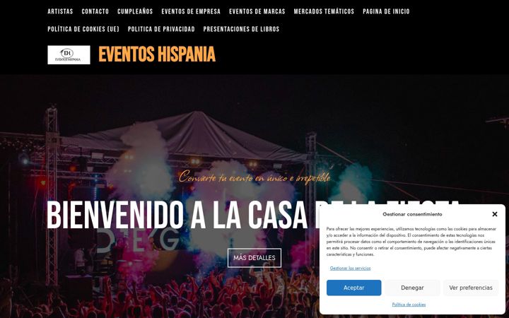 Screenshot of eventoshispania.com
