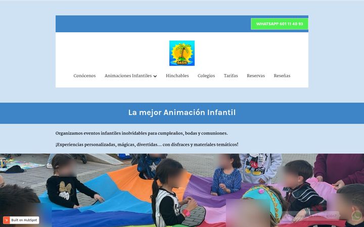Screenshot of eventosinfantilesoasis.com