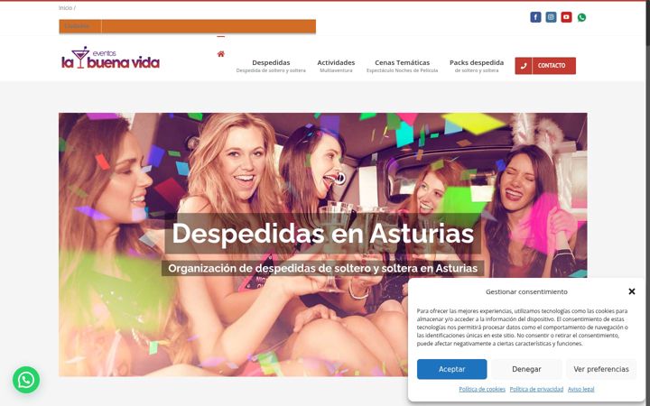 Screenshot of eventoslabuenavida.com
