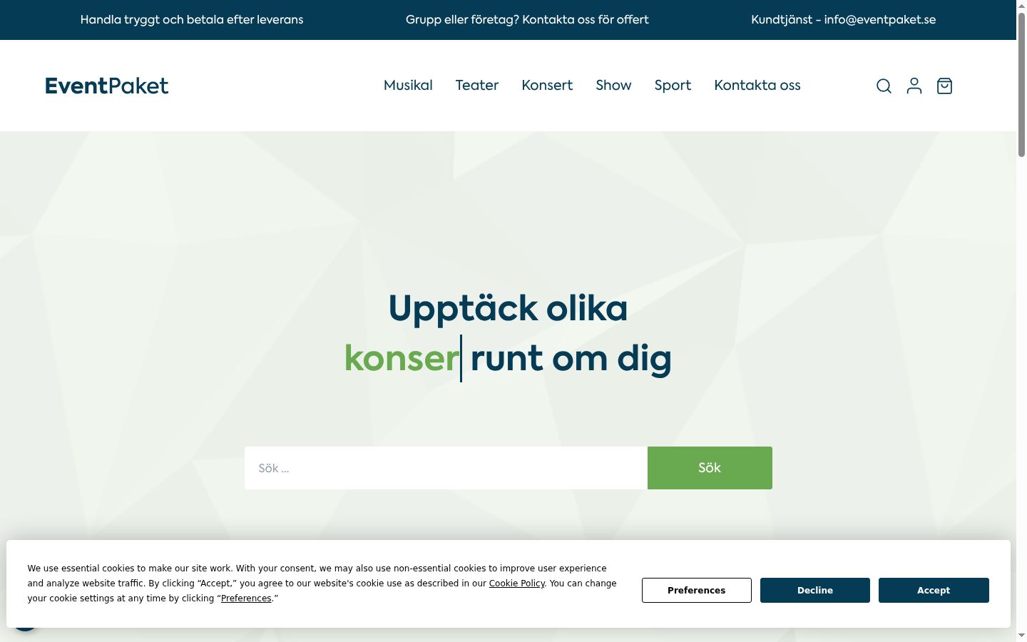Snimka zaslona bannera za privolu prikazanog prije bilo kakve interakcije