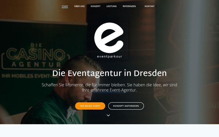 Screenshot van eventparkour.de