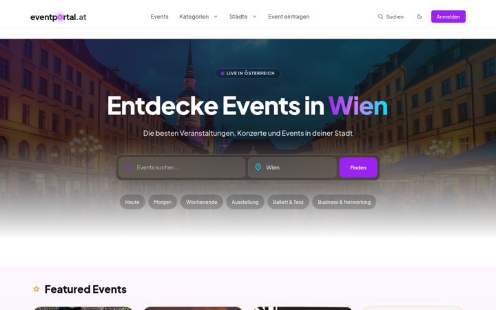 Screenshot of eventportal.at