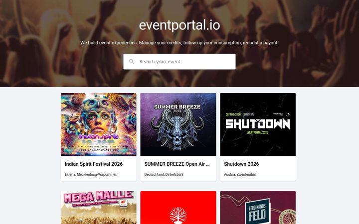 Screenshot of eventportal.io
