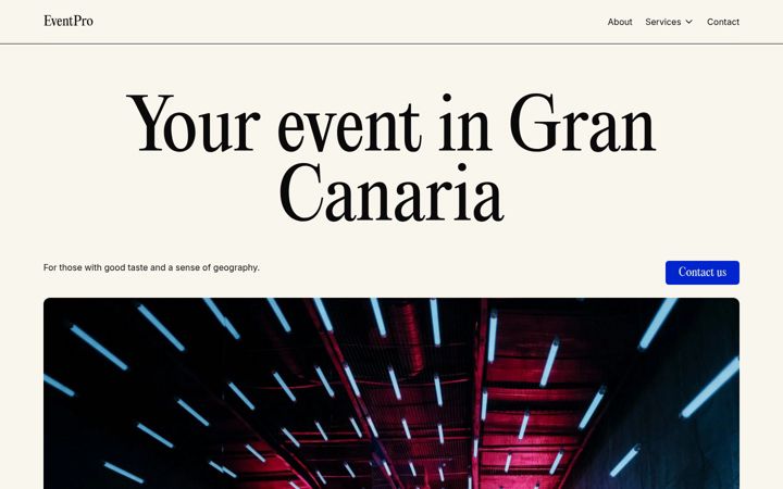 Captura de ecrã de eventprograncanaria.com