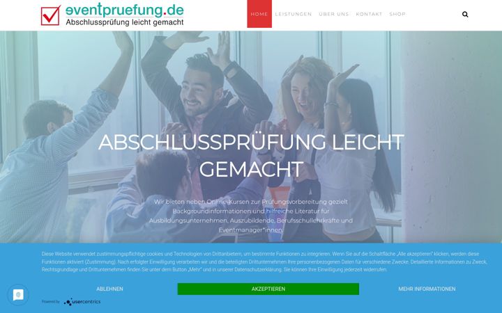 Screenshot stránky eventpruefung.de