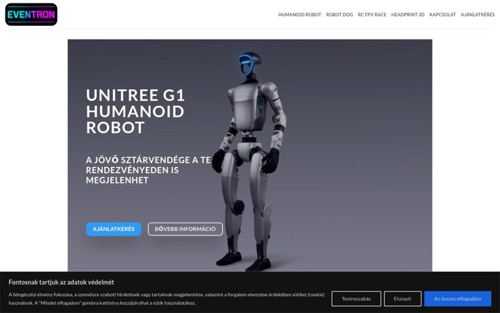 Kuvakaappaus sivustosta eventron.hu