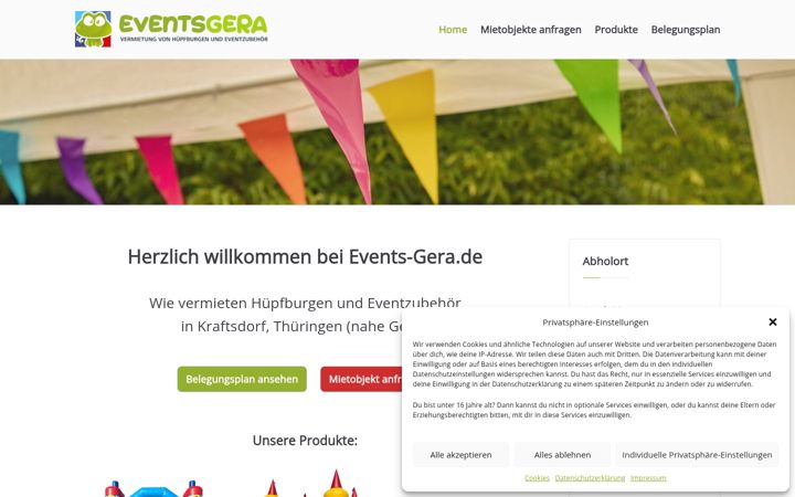 Screenshot of events-gera.de