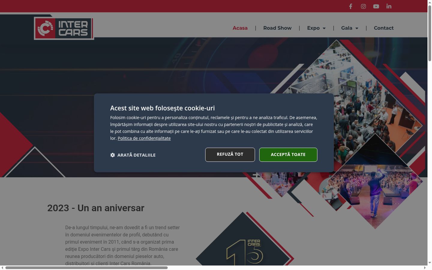 Screenshot tal-banner tal-kunsens muri qabel kwalunkwe interazzjoni