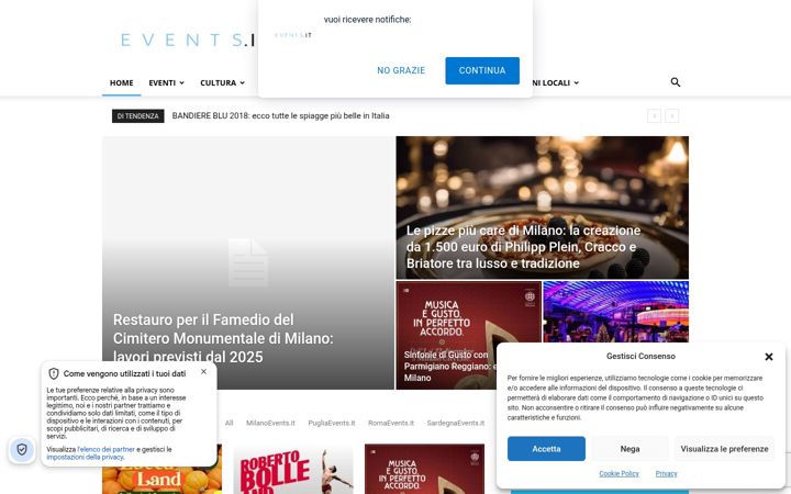 Screenshot van events.it