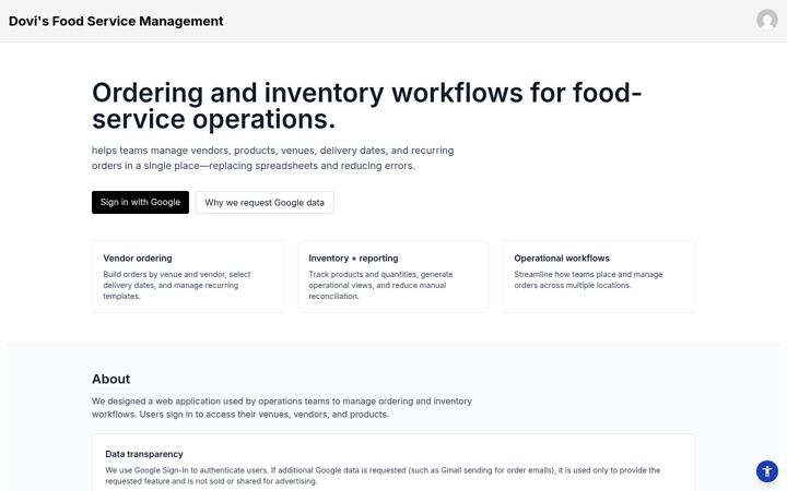 Screenshot of eventsbydovi.com