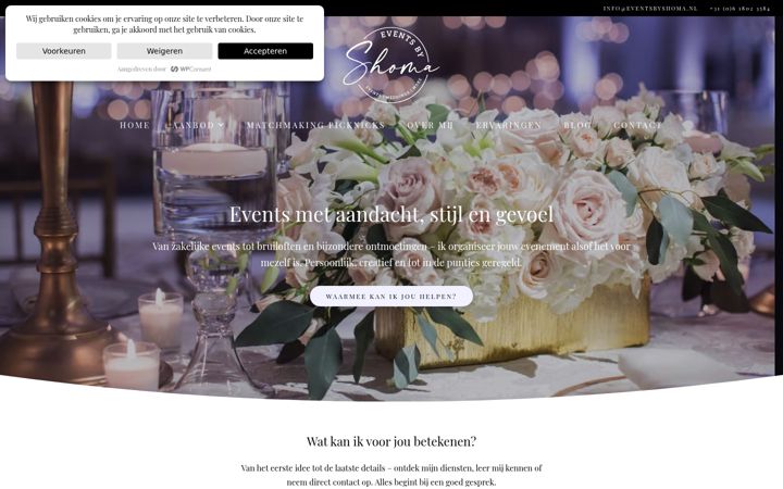 Screenshot of eventsbyshoma.nl
