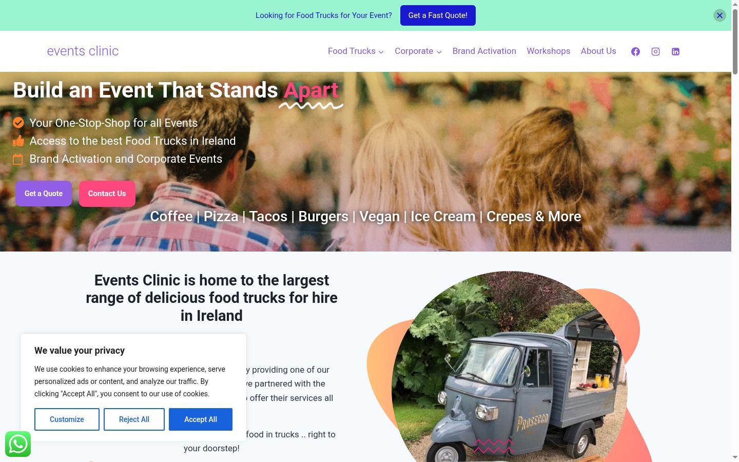 Screenshot of the consent banner shown before any interaction