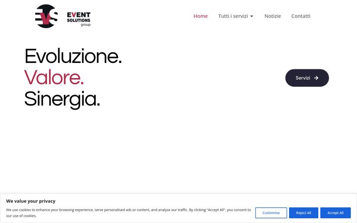 Screenshot of eventsolutionsgroup.it