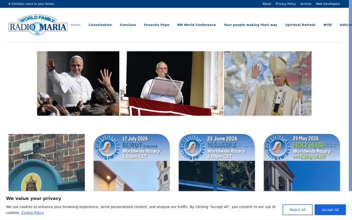 Screenshot of eventsradiomaria.org