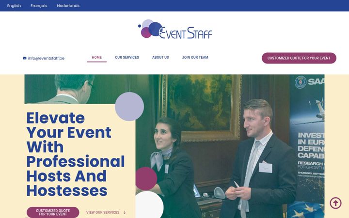 Zrzut ekranu eventstaff.be
