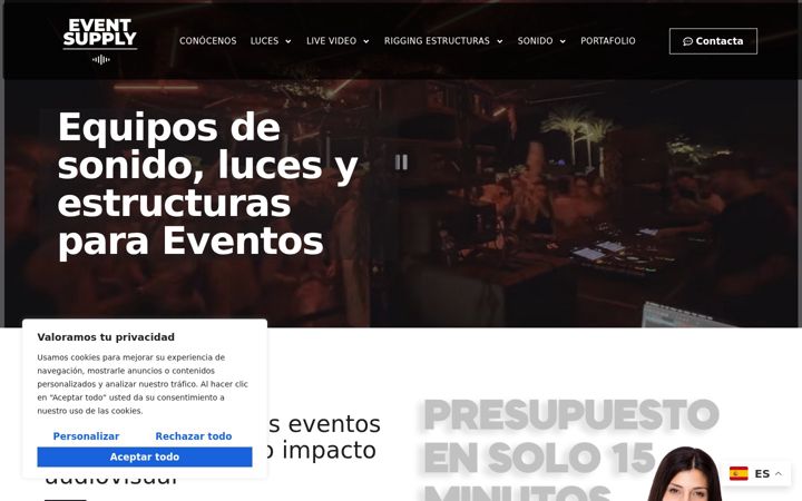 Screenshot von eventsupply.es