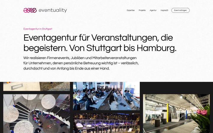 Screenshot of eventuality.de