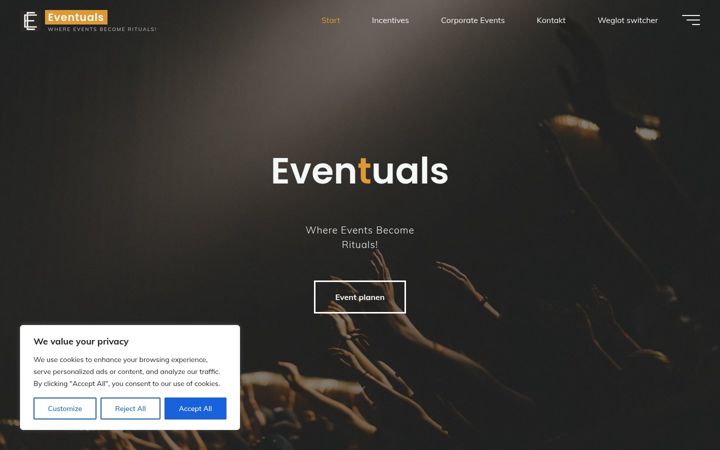 Screenshot ta' eventuals.ch