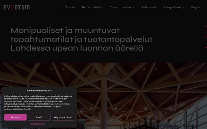 Screenshot di eventumlahti.fi