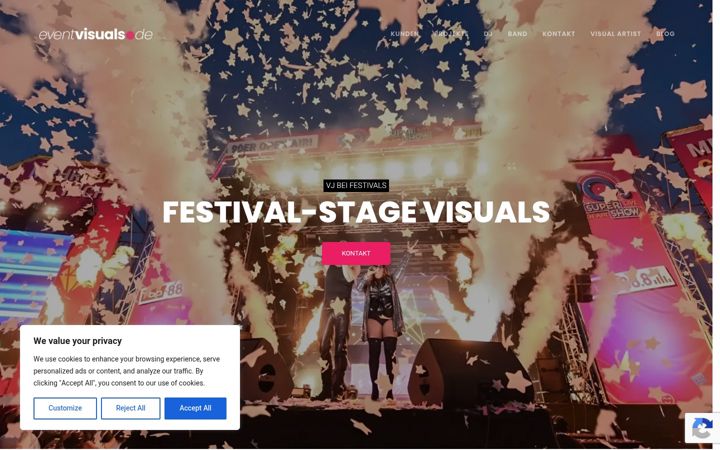 Screenshot of eventvisuals.de