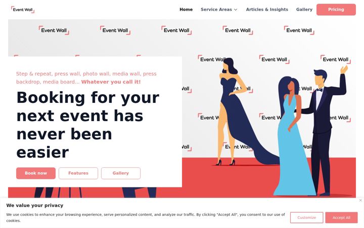 Screenshot of eventwall.co.uk