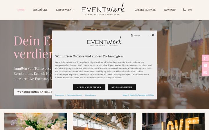 Screenshot stránky eventwerk-toenisvorst.de