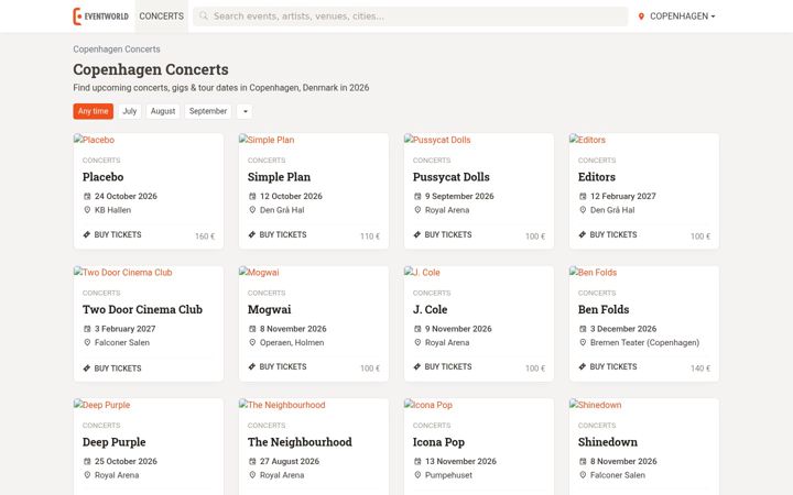 Screenshot of eventworld.co