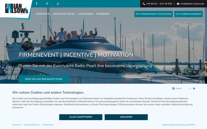 Screenshot of eventyacht.de