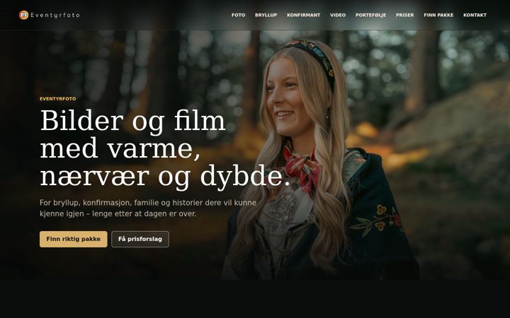 Screenshot of eventyrfoto.no