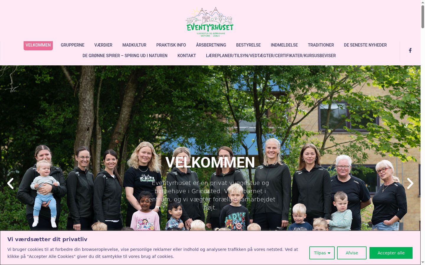 Captura de ecrã do banner de consentimento apresentado antes de qualquer interação