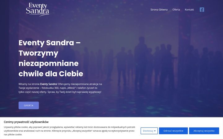 Screenshot of eventysandra.pl