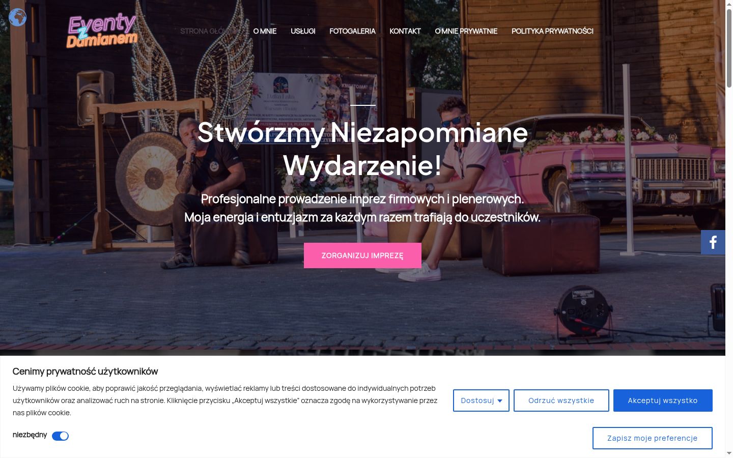 Screenshot del banner di consenso mostrato prima di qualsiasi interazione