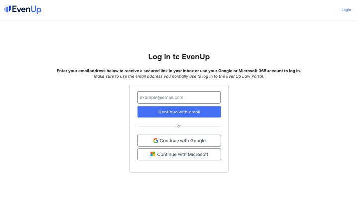 Screenshot of evenup.law