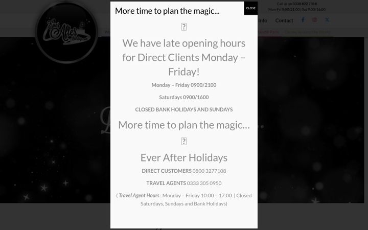 Screenshot of everafterholidays.com
