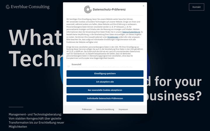Screenshot of everblue-consulting.com