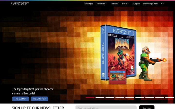 Captura de pantalla de evercade.co.uk