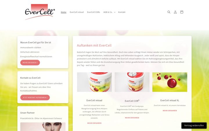 Screenshot of evercell.de