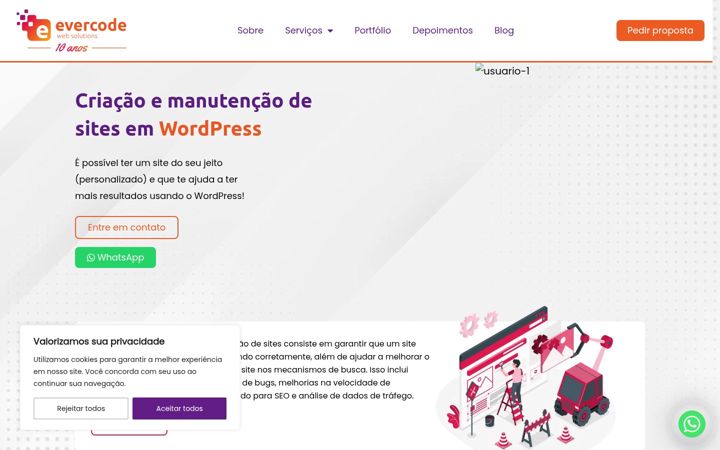 Screenshot of evercodeweb.com.br