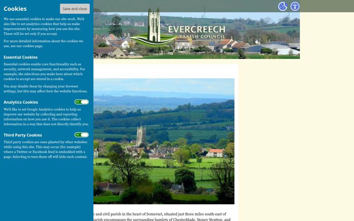 Captura de pantalla de evercreech-pc.gov.uk