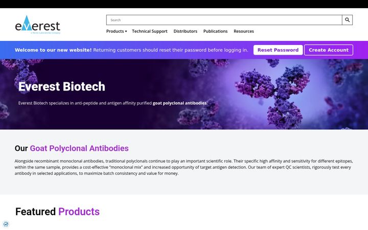 Screenshot of everestbiotech.com