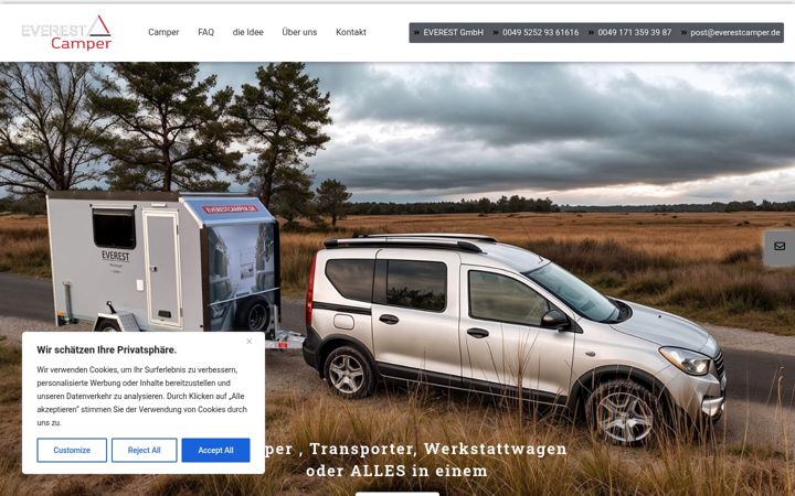 Ekrānuzņēmums no everestcamper.de