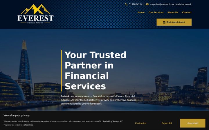 Captura de pantalla de everestfinancialadvisors.co.uk