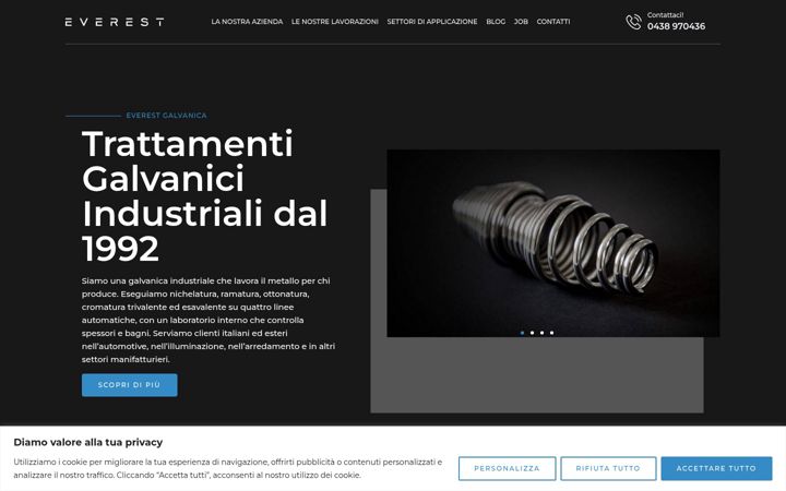 Screenshot of everestgalvanica.it