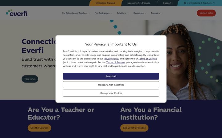 Screenshot of everfi.com