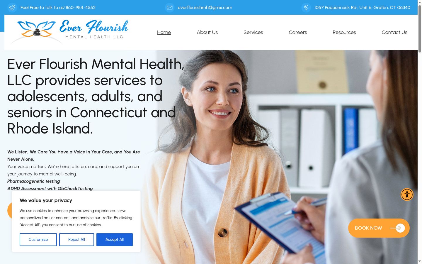 Screenshot of the consent banner shown before any interaction