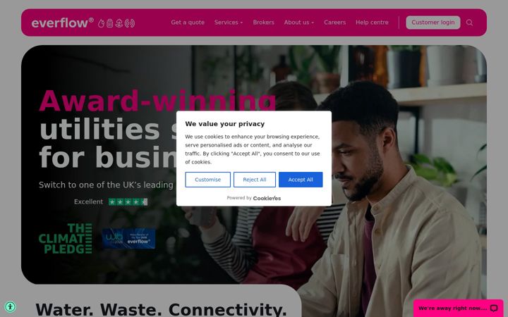 Screenshot of everflowutilities.com