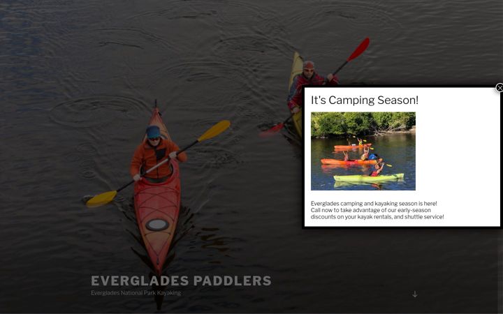 Screenshot of everglades-paddlers.com