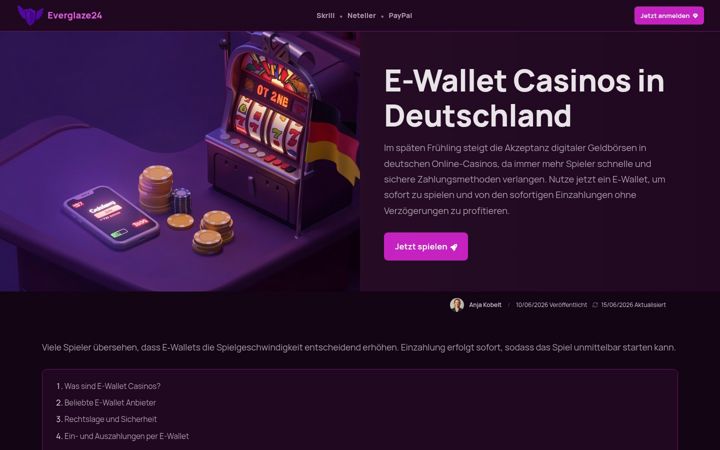 Screenshot of everglaze24.de